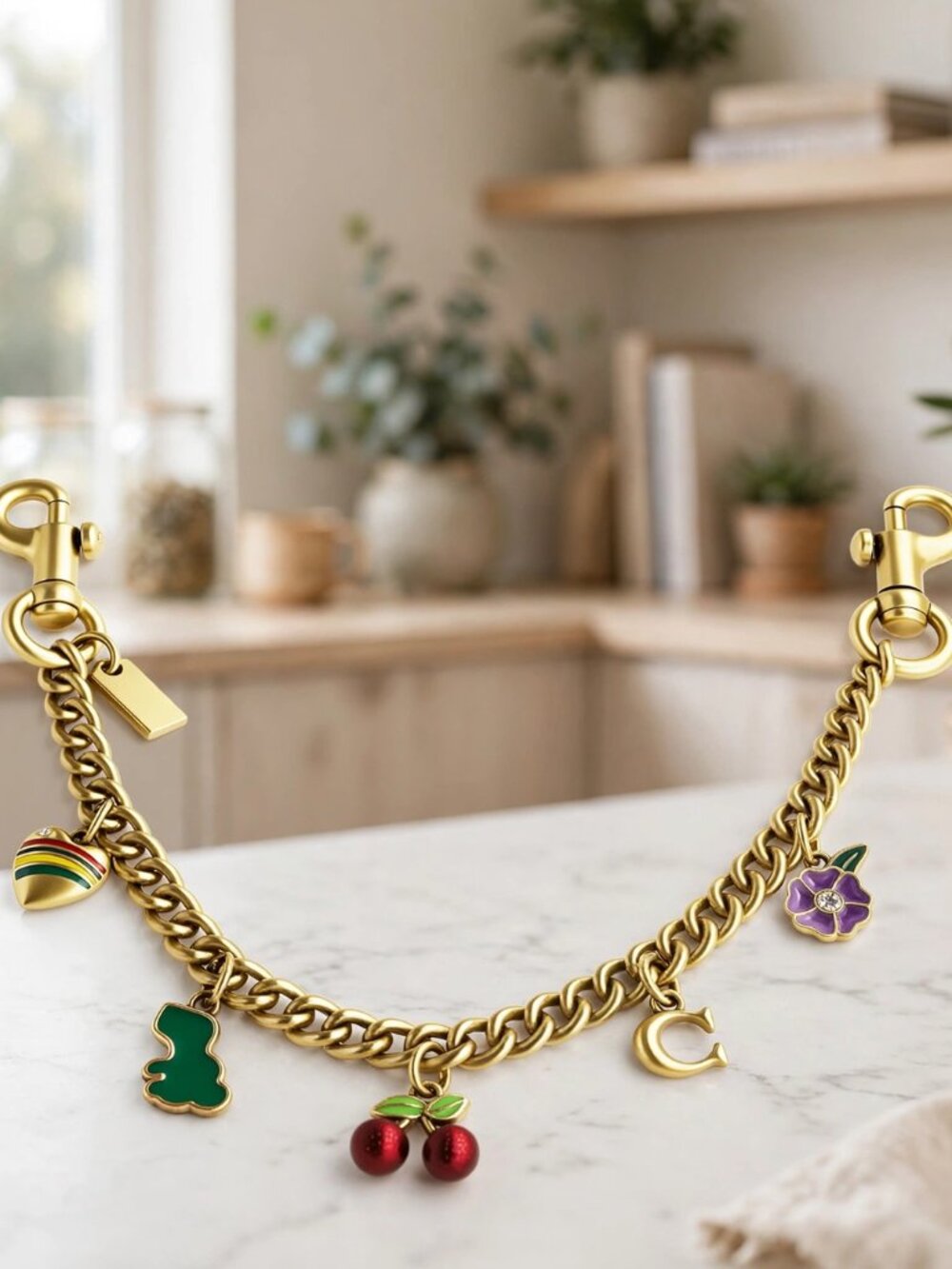Gold Bag Chain Charm Purse Extender Keychain for Handbags Totes